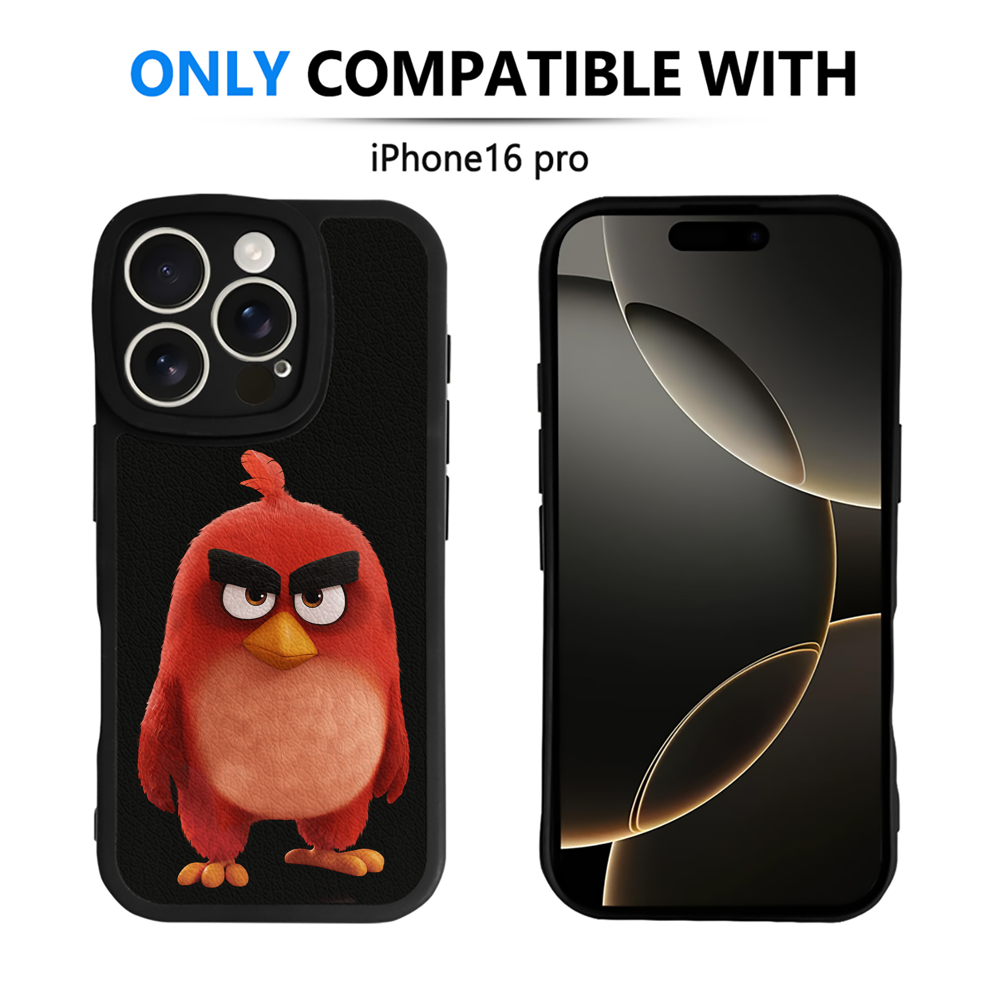 （画像用） Angry Birds アングリーバード 【iPhone 16シリーズ対応】シリコンスマホケース（レザー調） 材質：シリコン